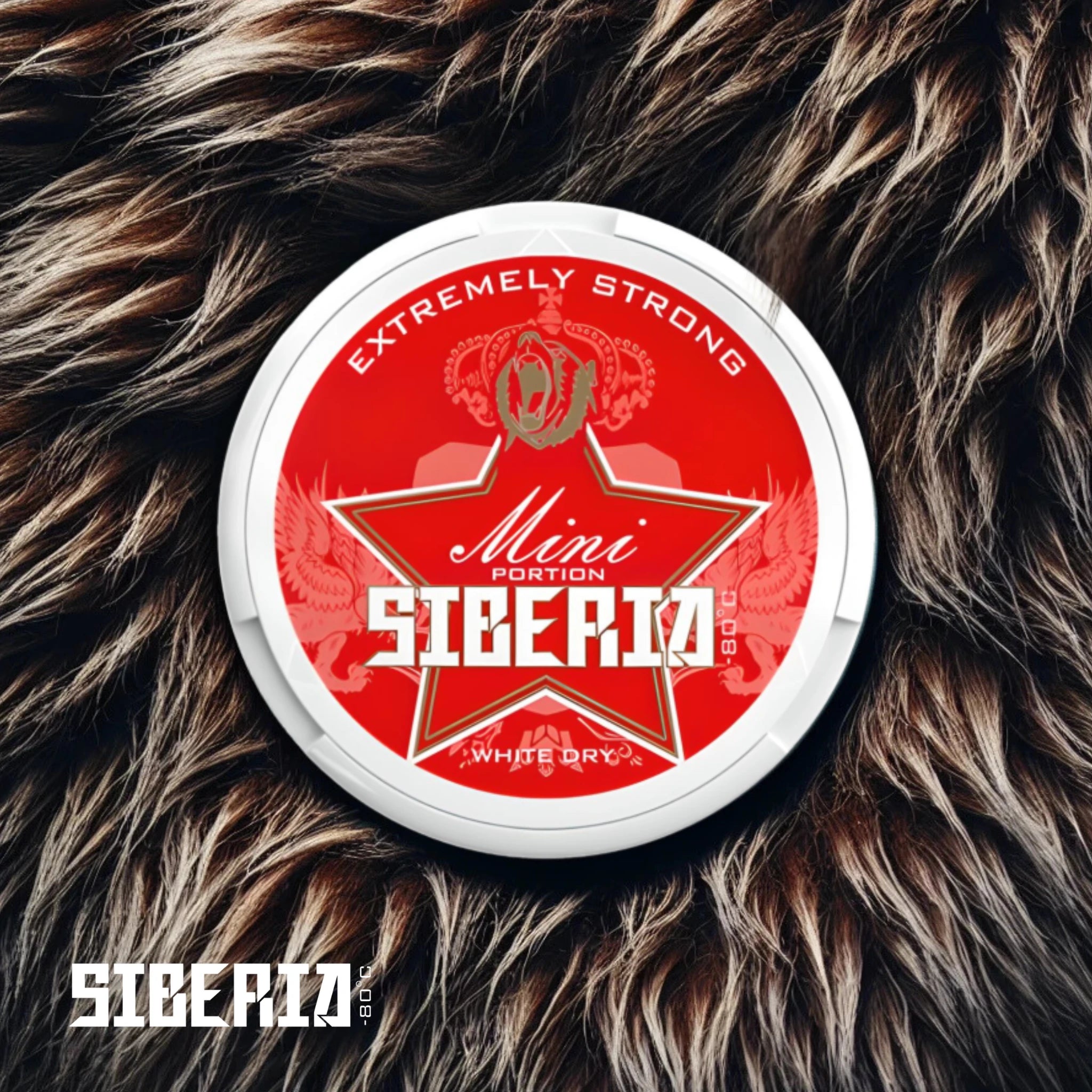 Siberia White Dry Mini Dose auf Bärenfell