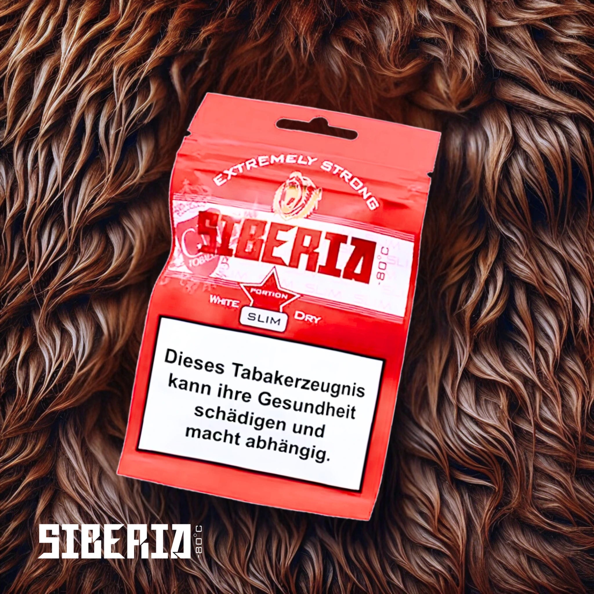 Siberia White Dry Slim Soft Pack auf Bärenfell