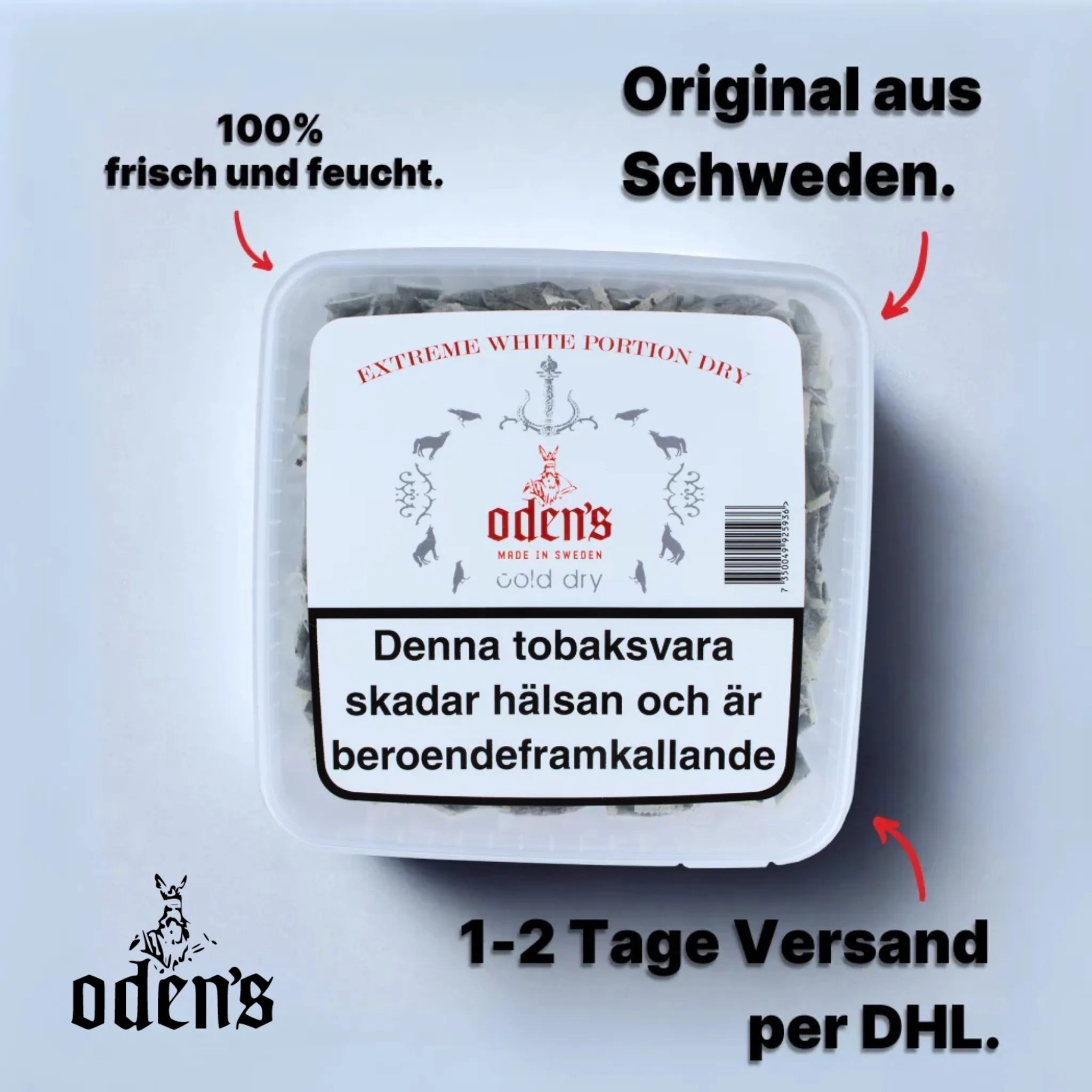 Oden's 500g Box frisch aus Schweden
